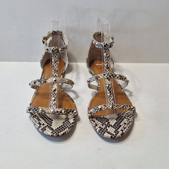 14th & Union Studded Snake Print Strappy Faux Leather Preppy Sandals Size 8.5 - Picture 4 of 11
